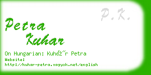petra kuhar business card